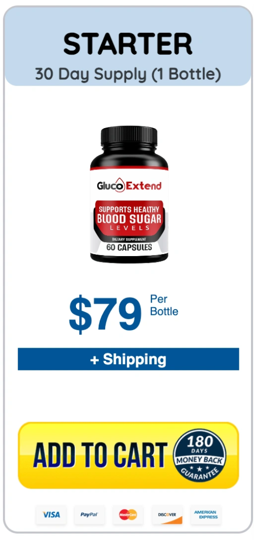 Gluco Extend 1 bottle starter package offer with discounted price for blood sugar support