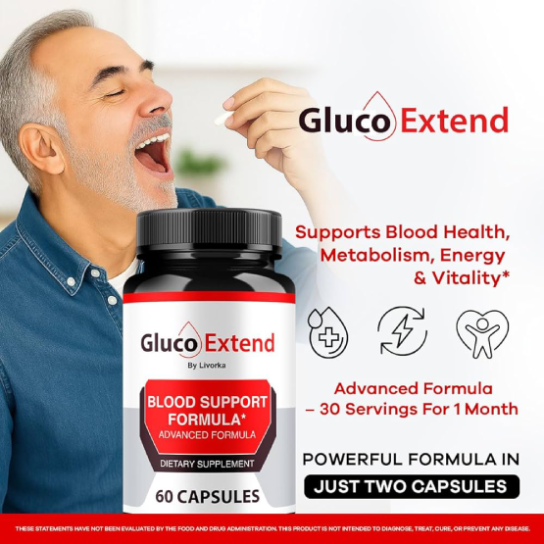 Gluco Extend blood sugar support supplement bottle